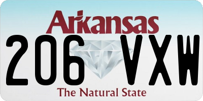 AR license plate 206VXW