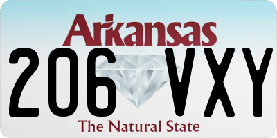 AR license plate 206VXY
