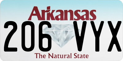 AR license plate 206VYX