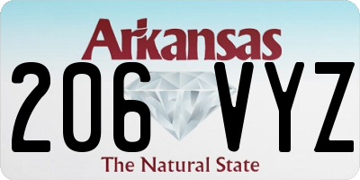 AR license plate 206VYZ