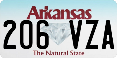 AR license plate 206VZA