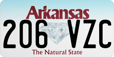 AR license plate 206VZC