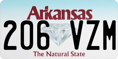 AR license plate 206VZM
