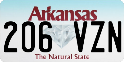 AR license plate 206VZN