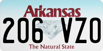 AR license plate 206VZO