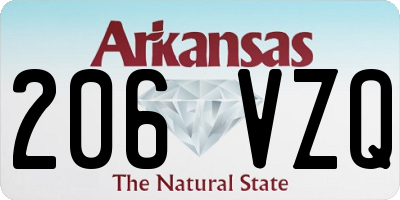 AR license plate 206VZQ