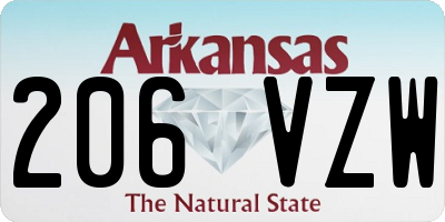 AR license plate 206VZW