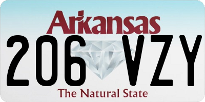 AR license plate 206VZY