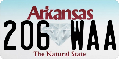AR license plate 206WAA