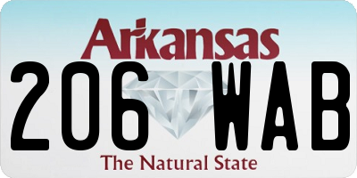 AR license plate 206WAB