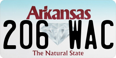 AR license plate 206WAC