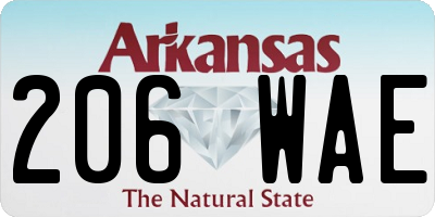 AR license plate 206WAE