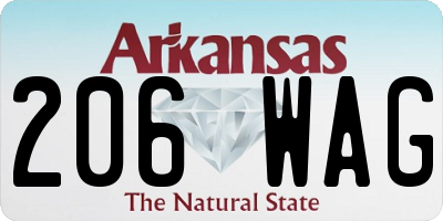AR license plate 206WAG