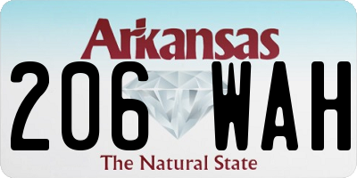 AR license plate 206WAH