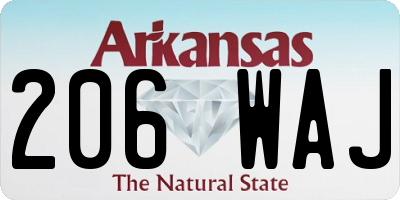 AR license plate 206WAJ