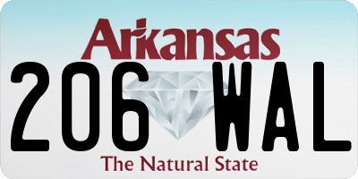 AR license plate 206WAL