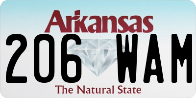 AR license plate 206WAM