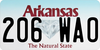 AR license plate 206WAO
