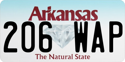 AR license plate 206WAP