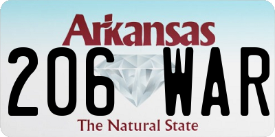 AR license plate 206WAR