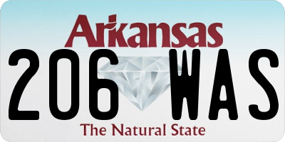 AR license plate 206WAS