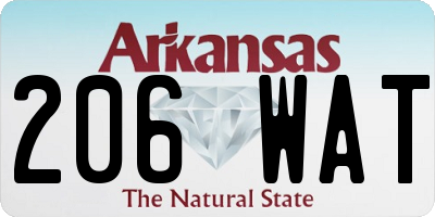 AR license plate 206WAT