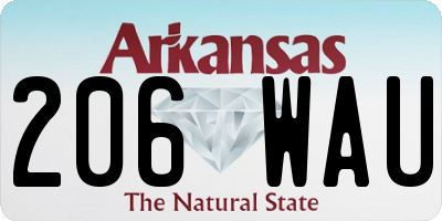 AR license plate 206WAU