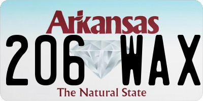 AR license plate 206WAX