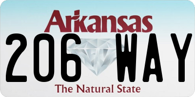 AR license plate 206WAY
