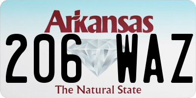 AR license plate 206WAZ