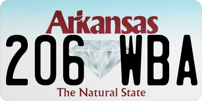AR license plate 206WBA