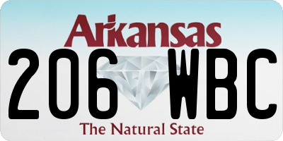 AR license plate 206WBC