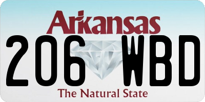 AR license plate 206WBD