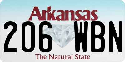 AR license plate 206WBN