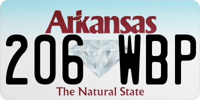 AR license plate 206WBP