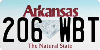 AR license plate 206WBT