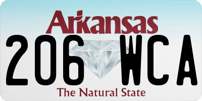 AR license plate 206WCA
