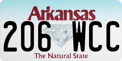 AR license plate 206WCC