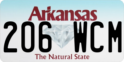 AR license plate 206WCM