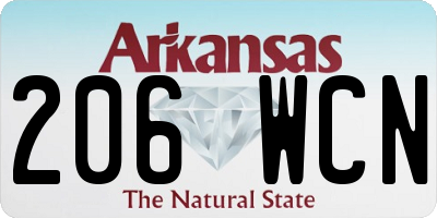 AR license plate 206WCN