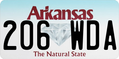 AR license plate 206WDA
