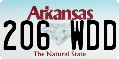 AR license plate 206WDD