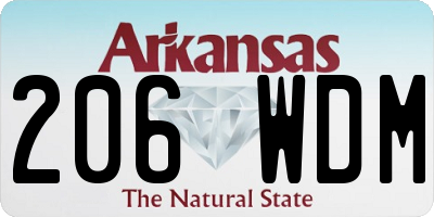 AR license plate 206WDM