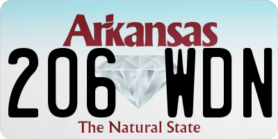 AR license plate 206WDN