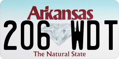 AR license plate 206WDT