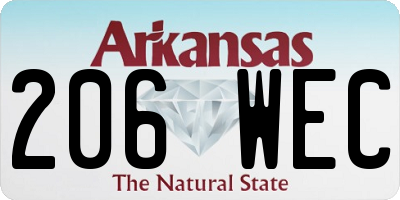 AR license plate 206WEC