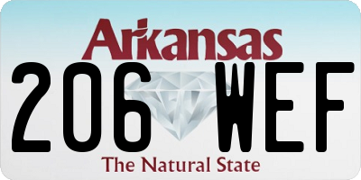 AR license plate 206WEF