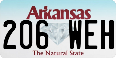 AR license plate 206WEH