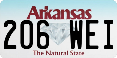 AR license plate 206WEI