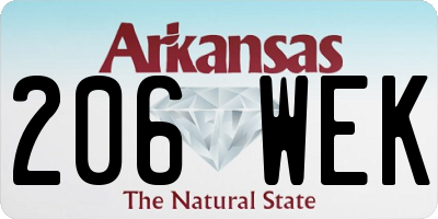 AR license plate 206WEK